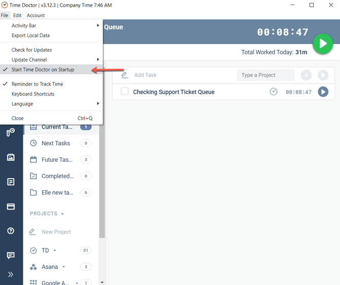 Enabling or Disabling Time Doctor Autostart on Start Up - img 1